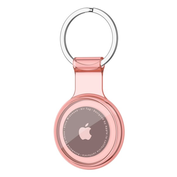 Soporte TPU impermeable para Apple AirTag, funda protectora contra pérdidas para perros, gatos, mascotas, collares, llaves y dispositivos de seguimiento rosa