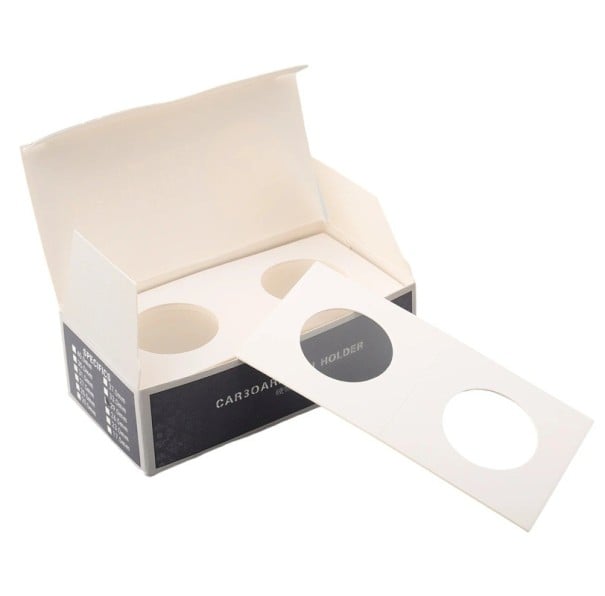 Soportes de colección para monedas de 35 mm 100 x 50 mm caja cuadrada de cartón flip para álbum 1 set para 50 monedas 1