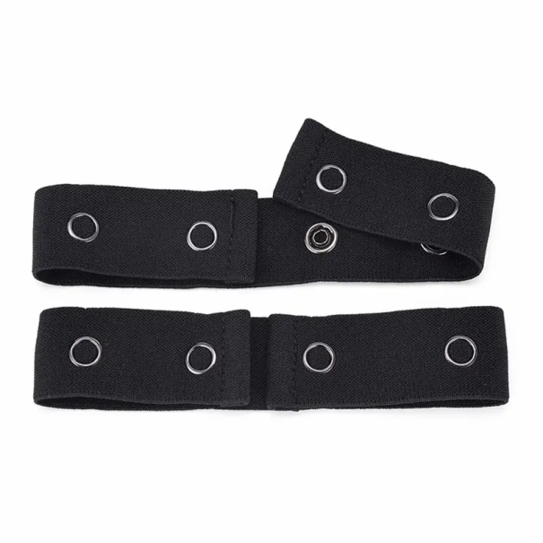 Sort elastisk justerbar spænde til bukser 10-50 cm Fleksibelt alternativ til bånd Behagelig at have på Bredde 2,5 cm Begrænser ikke bevægelse Tøj 1