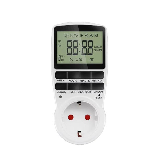 Sort-hvid stikkontakt med timer EU 11 x 6,2 cm Praktisk stikkontakt med tidskontakt til hjemmet 1