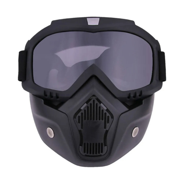 Sort motocross helmaske med hærdet PC-glas Beskyttende motorcykelmaske lavet af TPU-materiale Enduro quad cross grå