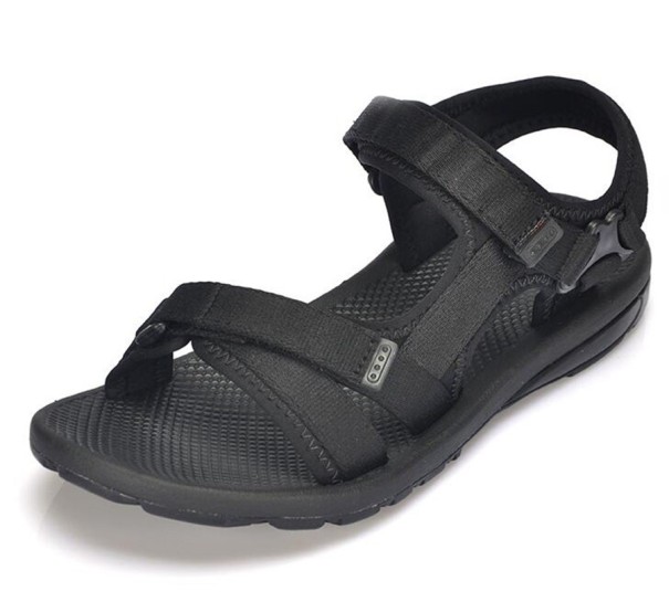 Sorte sandaler med rem til mænd 43