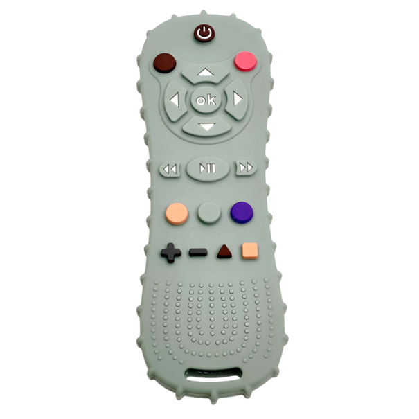 Sottiletta in silicone per bambini 15 x 5 cm Sottiletta per bambini a forma di telecomando Giocattolo sicuro per i denti Sviluppo motorio verde