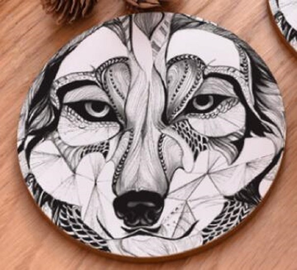 Sottobicchiere con motivo di disegno animale 12