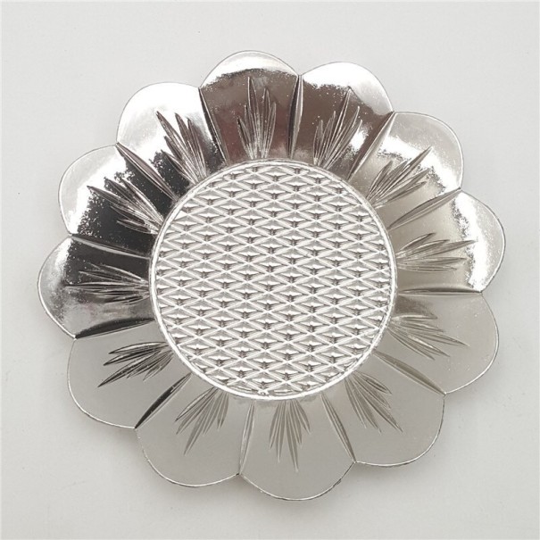 Sottobicchiere in rame a forma di girasole argento