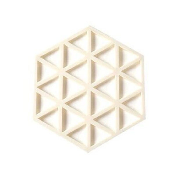 Sottobicchiere in silicone a forma di esagono bianco 2