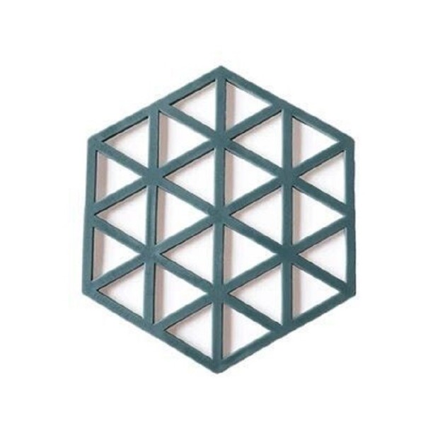 Sottobicchiere in silicone a forma di esagono blu 2