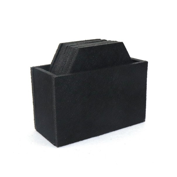 Sottobicchieri in feltro con supporto 8 pz nero 2