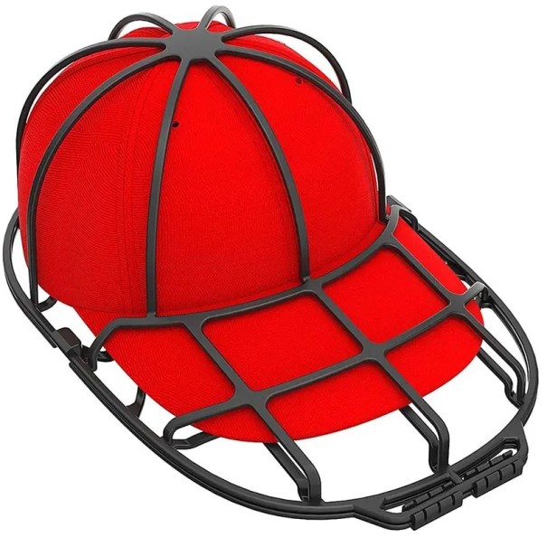 Sottopiatto in plastica per cappelli da baseball 35 x 22 x 13,5 cm Struttura anti-deformazione Supporto per cappelli in lavastoviglie e lavatrice Aiuto domestico nero