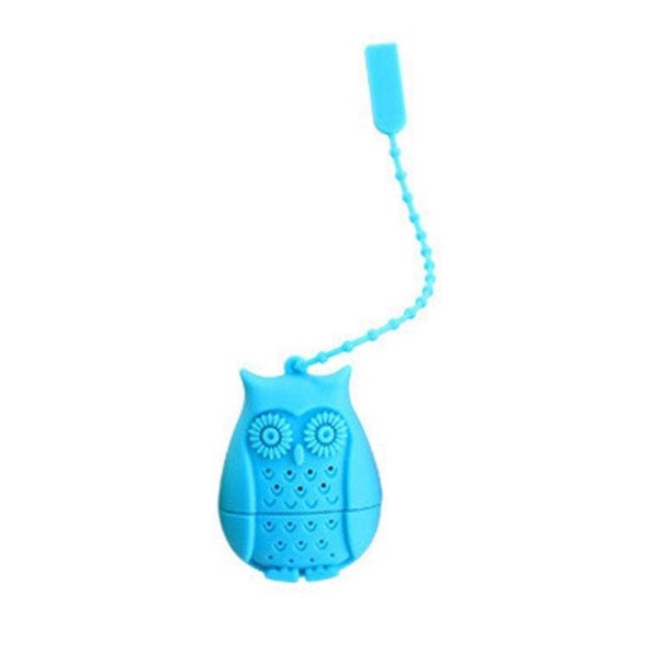 Soucoupe en silicone pour le thé en forme de hibou bleu