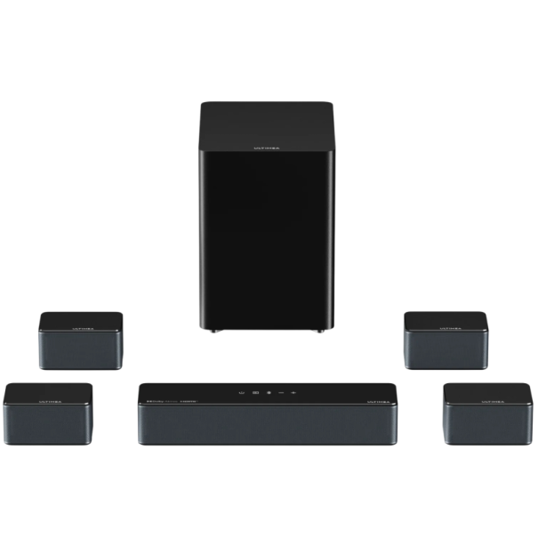 Soundbar ULTIMEA 7.1 Dolby Atmos 500 W s bezdrátovým subwooferem a 4 prostorovými reproduktory ovládání aplikací černý systém domácího kina 1