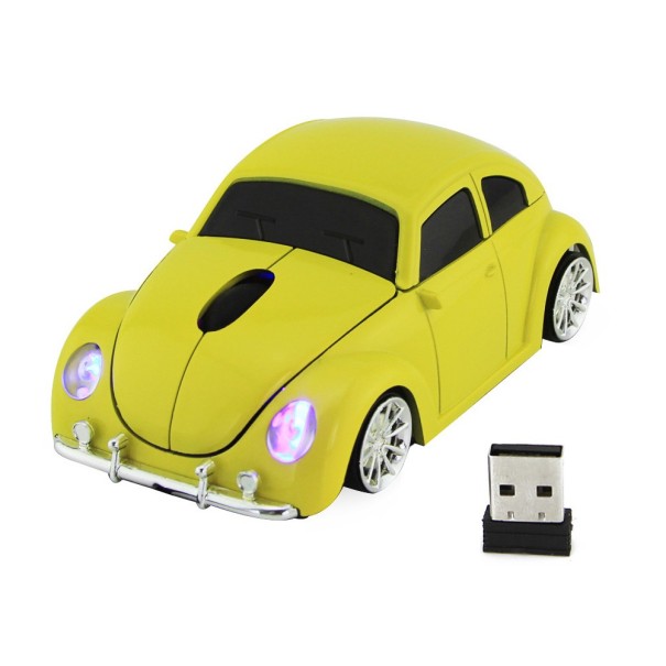 Souris sans fil Auto 1000 DPI jaune