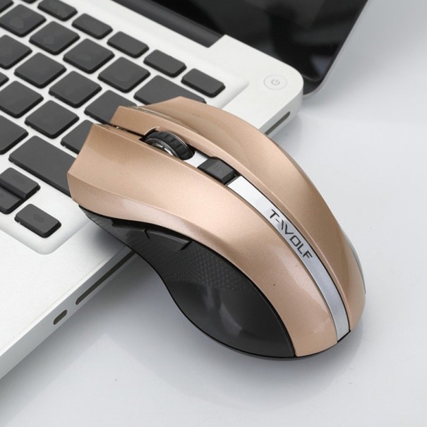 Souris sans fil silencieuse 1800 DPI doré