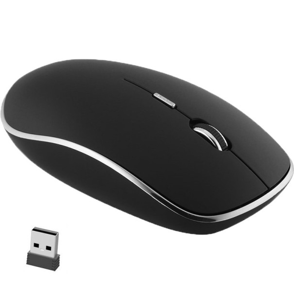 Souris sans fil silencieuse et fine noir