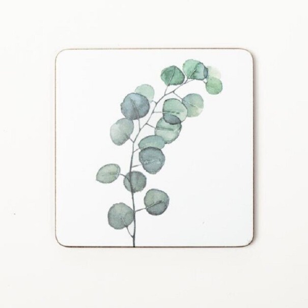 Sous-verre en bois avec motif de plantes 5