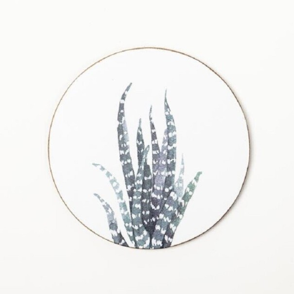 Sous-verre en bois avec motif de plantes 8