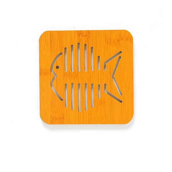 Sous-verre en bois avec motif de poisson L