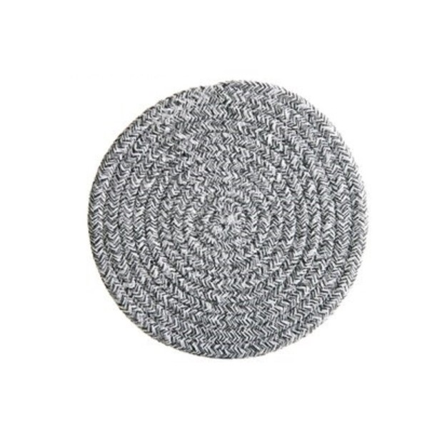 Sous-verre en coton tissé gris foncé L