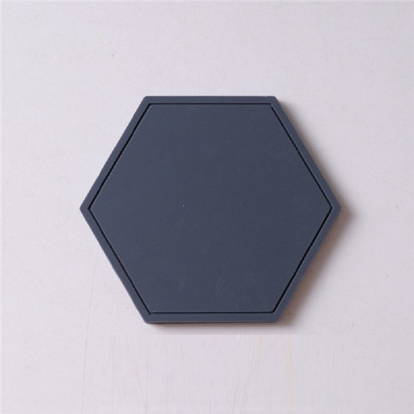 Sous-verre en silicone en forme d'hexagone C233 gris foncé
