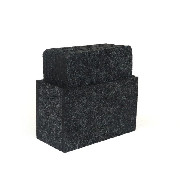Sous-verres en feutre avec support 8 pcs gris foncé 1