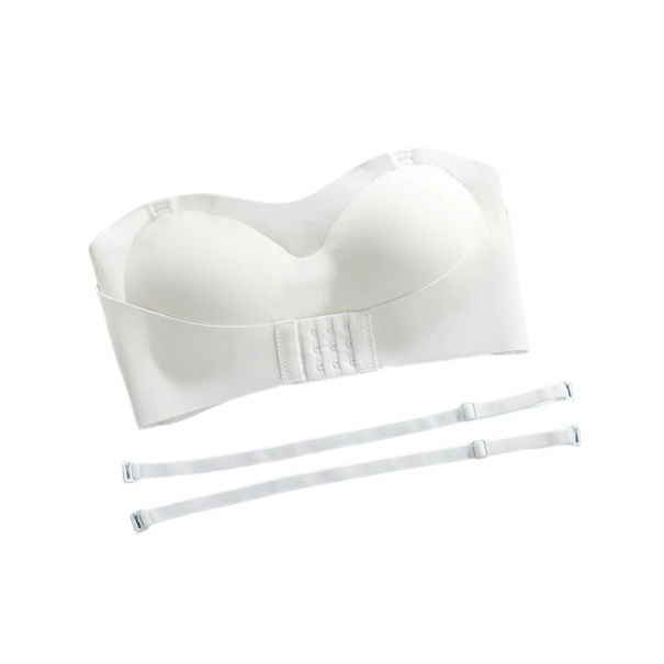 Soutien-gorge autoportant avec fermeture à l'avant Soutien-gorge sans couture Soutien-gorge avec un fort maintien et des bretelles amovibles blanc XL