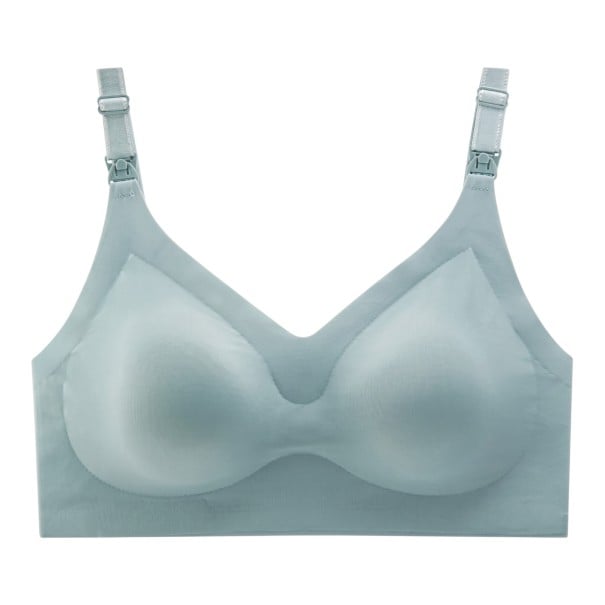 Soutien-gorge d'allaitement avec surface lisse et décolleté en V avec des agrafes sur les bretelles pour un allaitement facile turquoise S