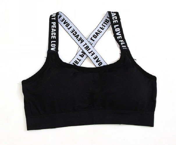 Soutien-gorge de sport pour filles avec bretelles croisées noir