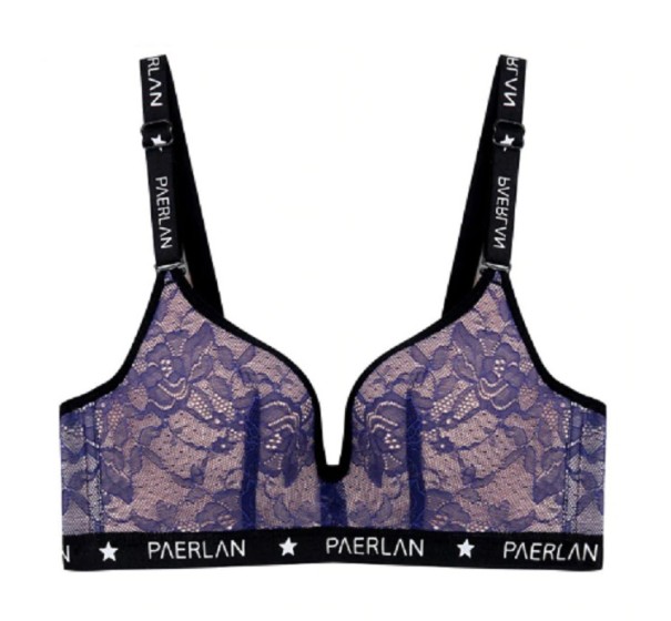 Soutien-gorge de sport sexy avec décolleté bleu 80C
