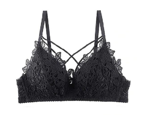 Soutien-gorge en dentelle avec des lacets noir 75B
