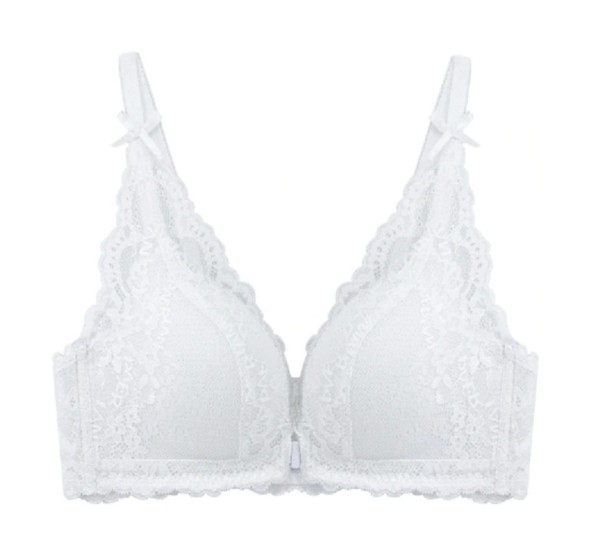 Soutien-gorge en dentelle avec fermeture à l'avant blanc 80C