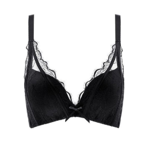 Soutien-gorge en dentelle pour femme avec décolleté noir 70A