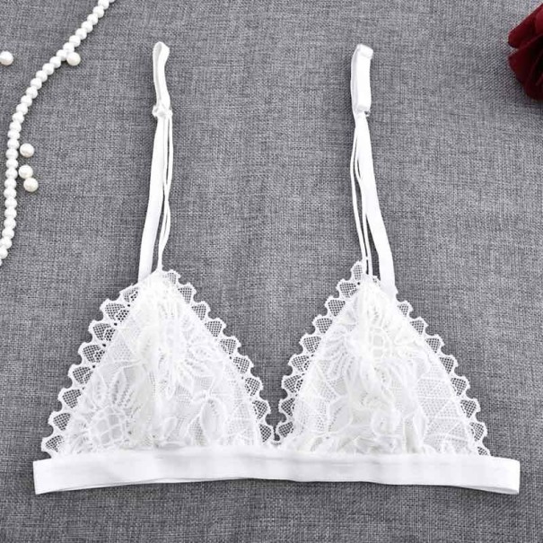 Soutien-gorge en dentelle pour femmes avec fleurs Juana blanc