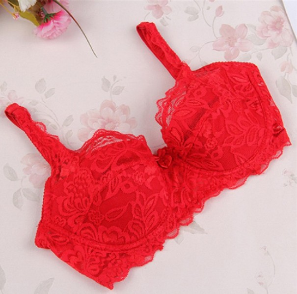 Soutien-gorge en dentelle sexy pour femmes J3099 rouge 75B