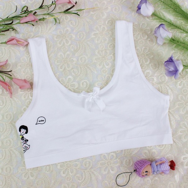 Soutien-gorge pour fille avec nœud blanc