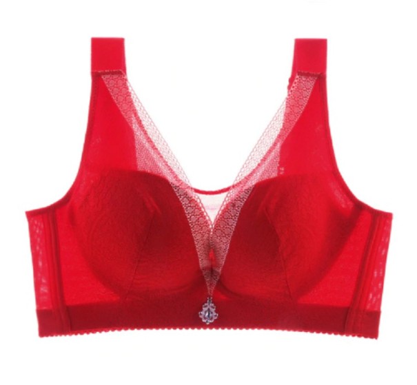 Soutien-gorge sexy rembourré pour femmes rouge 110C