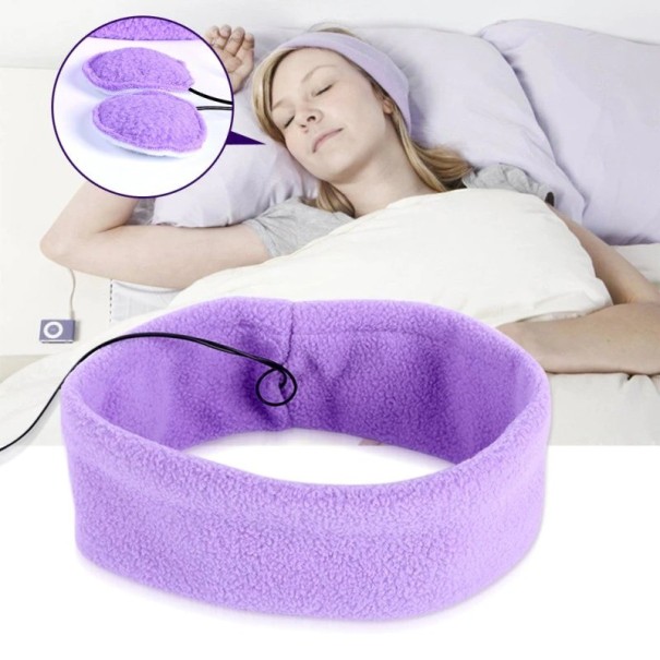 Sovande pannband med hörlurar