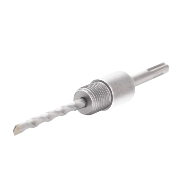 Spannadapter für Bohrkrone mit Führungsbohrer 110 mm metallisches Gewinde-System für präzises Bohren in Beton und Mauerwerk