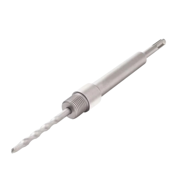Spannadapter für Bohrkrone mit Führungsbohrer 200 mm metallisches Gewindesystem für präzises Bohren in Mauerwerk und Beton