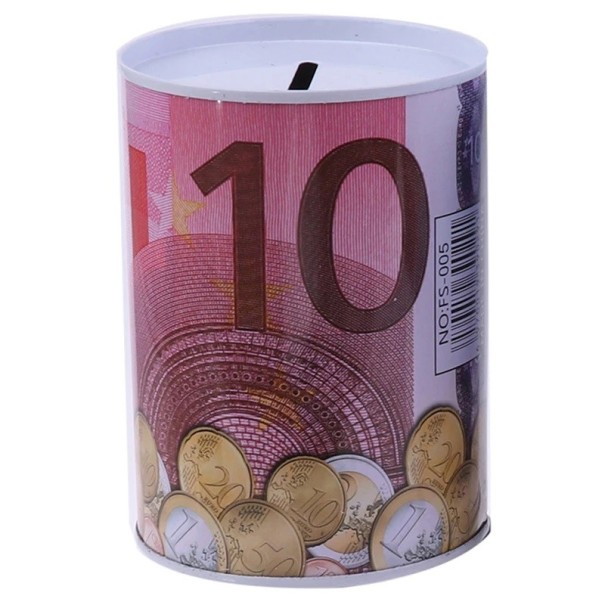 Sparebøsse i blik til børn og voksne 11 x 7,5 cm 1