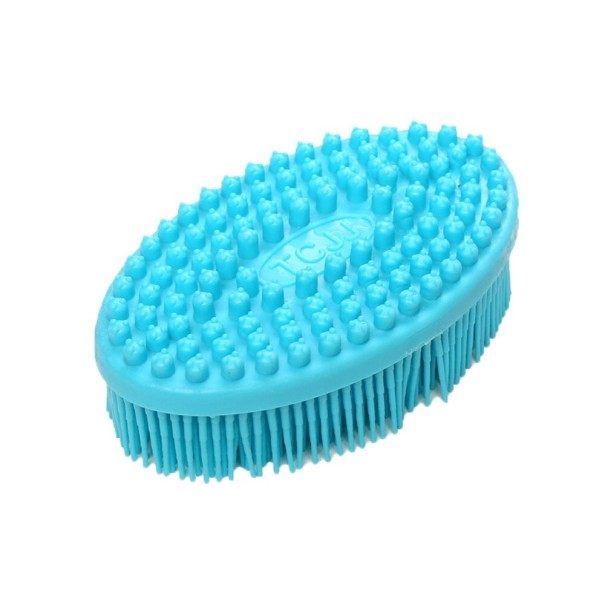 Spazzola da massaggio in silicone blu