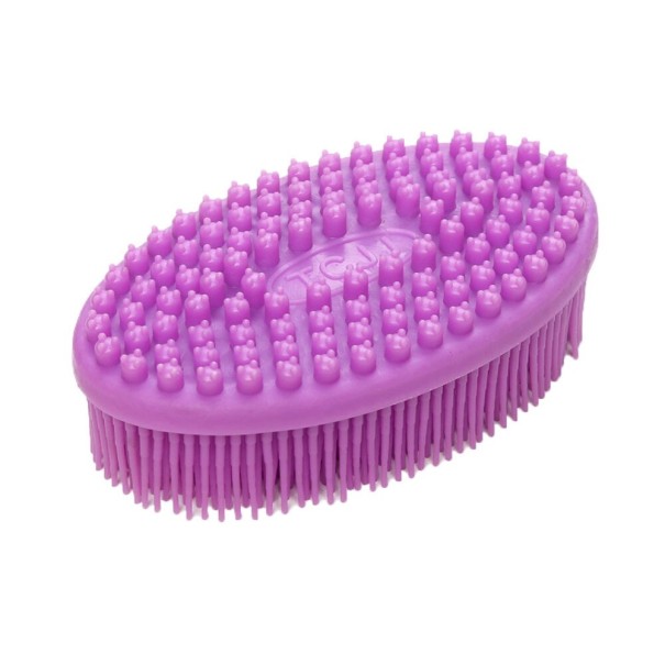 Spazzola da massaggio in silicone viola