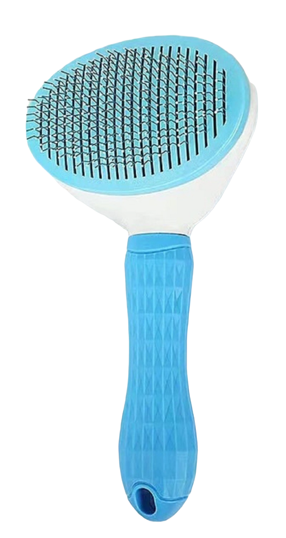 Spazzola ovale per animali blu