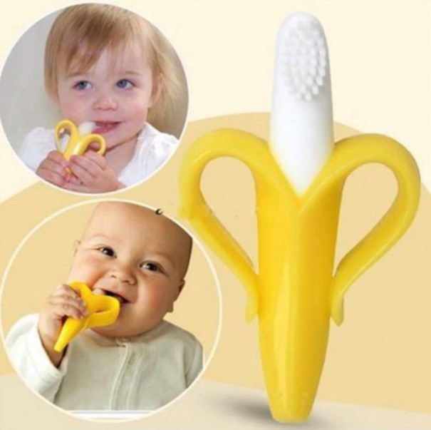 Spazzolino da denti in silicone a forma di banana 1