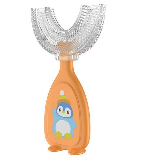 Spazzolino da denti per bambini a forma di U 6-12 anni arancione