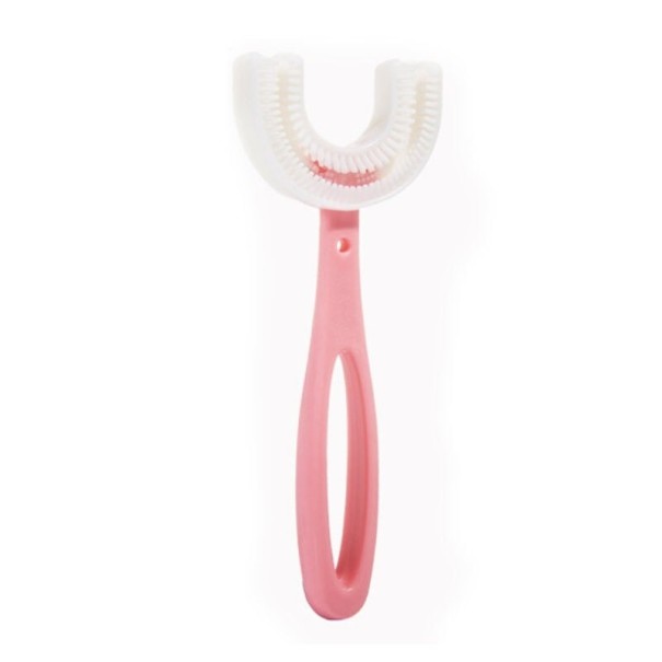 Spazzolino da denti per bambini a forma di U 6-12 anni N883 rosa