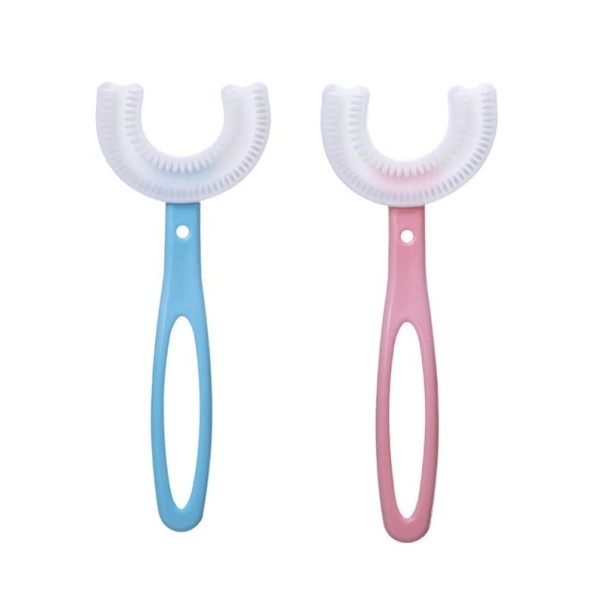 Spazzolino da denti per bambini a forma di U 7-12 anni 2 pezzi Multicolore
