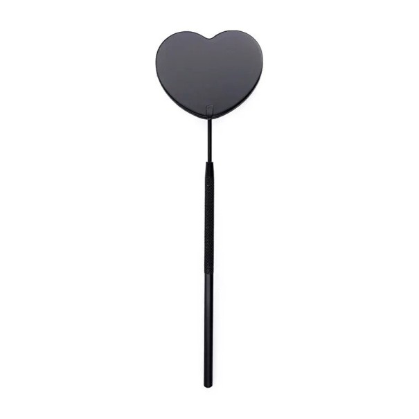 Specchio per allungamento ciglia 13,8 x 4,5 x 5,7 cm a forma di cuore in acciaio inossidabile Specchio cosmetico per trucco e controllo delle ciglia Strumento professionale nero