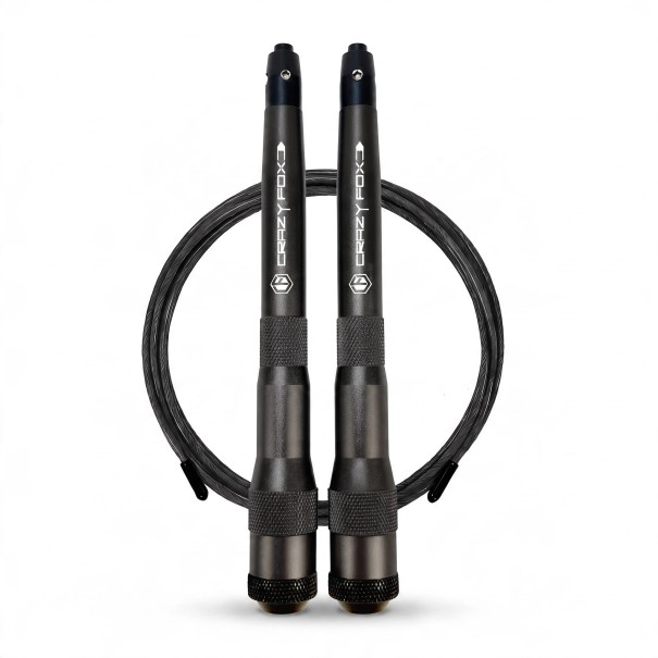 Speed Rope with Steel Cable 3 m Aluminium Handles 16.8 cm with Bearings Replacement Cable and Bag For Crossfit and Cardio black
