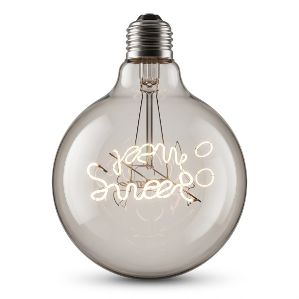 Σπειροειδής LED λαμπτήρας G125 E27 Γράμμα Sweet 4 W 220 V 12,5 x 17,5 cm Γυάλινη κάλυψη και αλουμινένιο σπείρωμα Ζεστό λευκό φως Για λάμπες και φωτιστικά 1