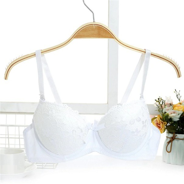 Spetsbh med rosett vit 80B